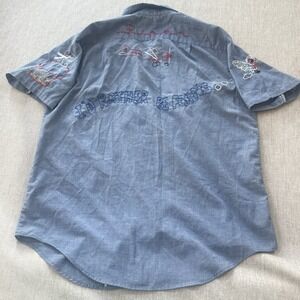 Vintage‎ Big Mac Shirt Men's Large 70s JC Penney Embroidered Chambray Western